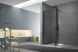 SAT Walk-in tuš stijena Walk-In 100 cm u crnoj boji s neprozirnim staklom sa smoky efektom.