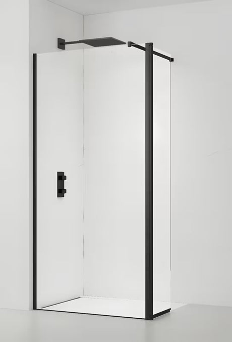 SAT Walk-in tuš stijena Walk-In 110 cm u crnoj boji s prozirnim staklom bez dekora