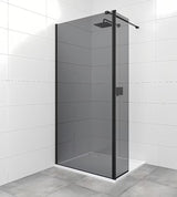 SAT Walk-in tuš stijena Walk-In 120 cm u crnoj boji s neprozirnim staklom i efektom dima