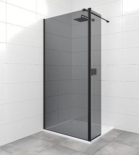 SAT Walk-in tuš stijena Walk-In 120 cm u crnoj boji s neprozirnim staklom i efektom dima