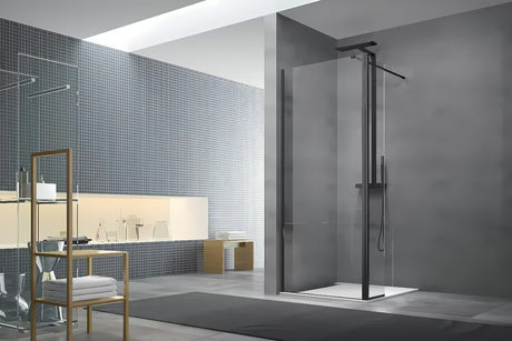 SAT Walk-in tuš stijena Walk-In 120 cm u crnoj boji s prozirnim staklom bez dekora