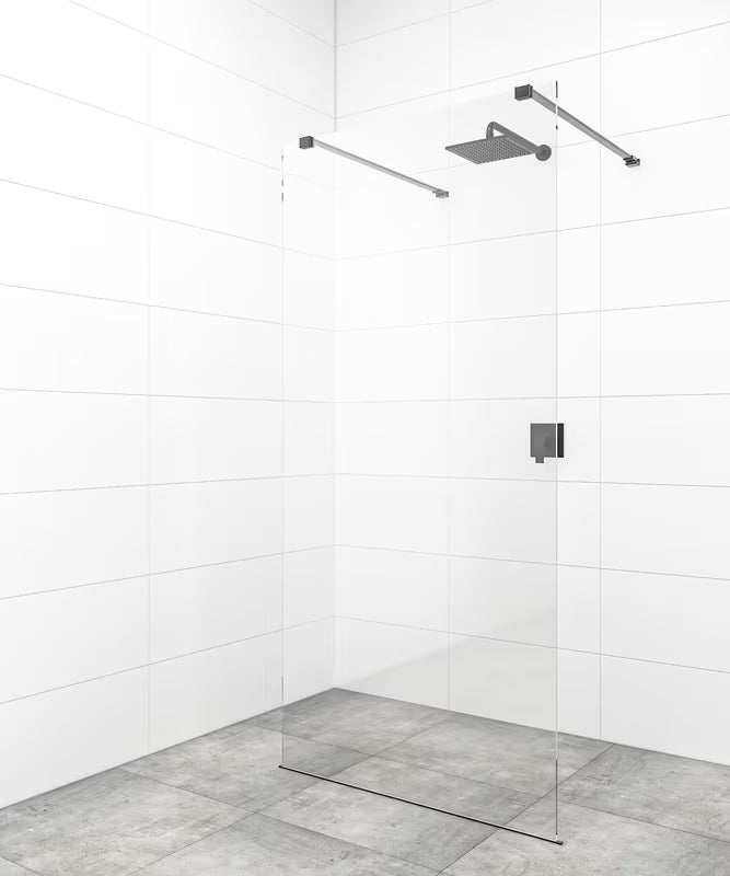 SAT Walk-in tuš stijena Walk-In 80 cm u crnoj izvedbi s prozirnim sigurnosnim staklom