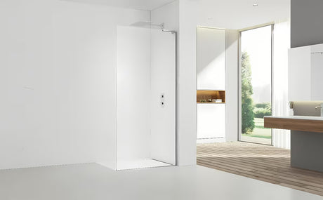 Walk-in tuš stijena SAT Walk-in 120 cm u krom izvedbi s prozirnim staklom i bezokvirnom izvedbom