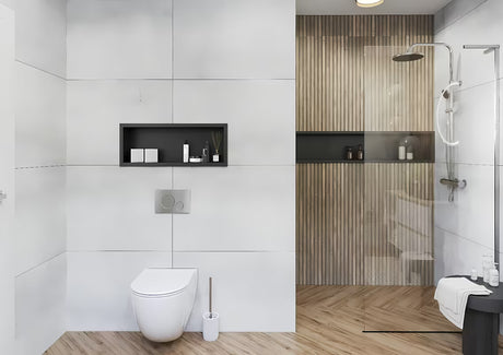 Walk-in tuš stijena SAT Walk-in 120 cm u krom izvedbi s prozirnim staklom i bezokvirnom izvedbom