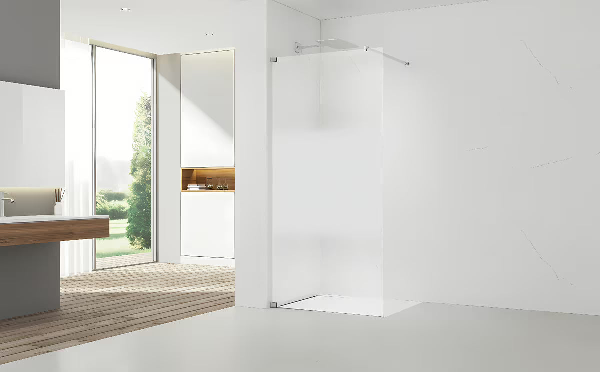 Walk-in tuš stijena SAT Walk-in 140x200 cm u krom izvedbi s prozirnim staklom i intimnom trakom