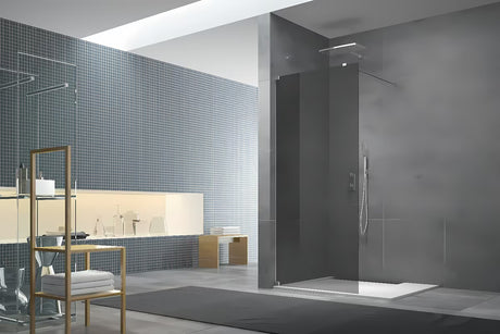 Tuš stijena SAT Walk-in 100x200 cm s neprozirnim staklom sa zatamnjenim efektom i sjajnim kromom.