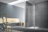 Walk-in tuš paravan SAT Walk-in 100 cm s prozirnim staklom, zakretnom stijenkom i profilima u sjajnom kromu.