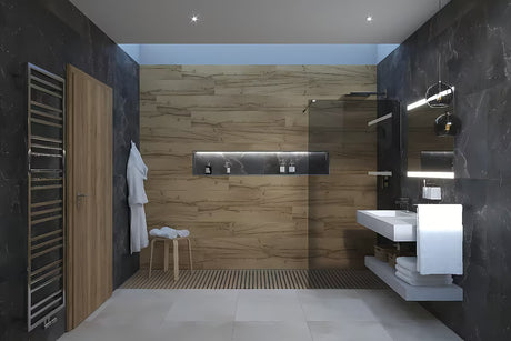 Tuš stijena SAT Walk-in 120 cm sa zatamnjenim dimljenim staklom i sjajnim kromiranim profilima