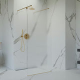 SAT Walk-in tuš stijena Walk-In 100 cm sa zlatnim stabilizacijskim nosačima i bezokvirnim staklom