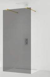 Walk-in tuš stijena SAT Walk-in 120 cm s prozirnim staklom i sjajnim zlatnim nosačima