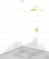 SAT Walk-in tuš stijena Walk-In 120 cm od prozirnog stakla sa zlatnim stabilizatorom i premazom EasyClean.