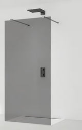 SAT Walk-in tuš stijena Walk-In 80 cm u crnoj izvedbi s bezokvirnim dizajnom i staklom 8 mm.