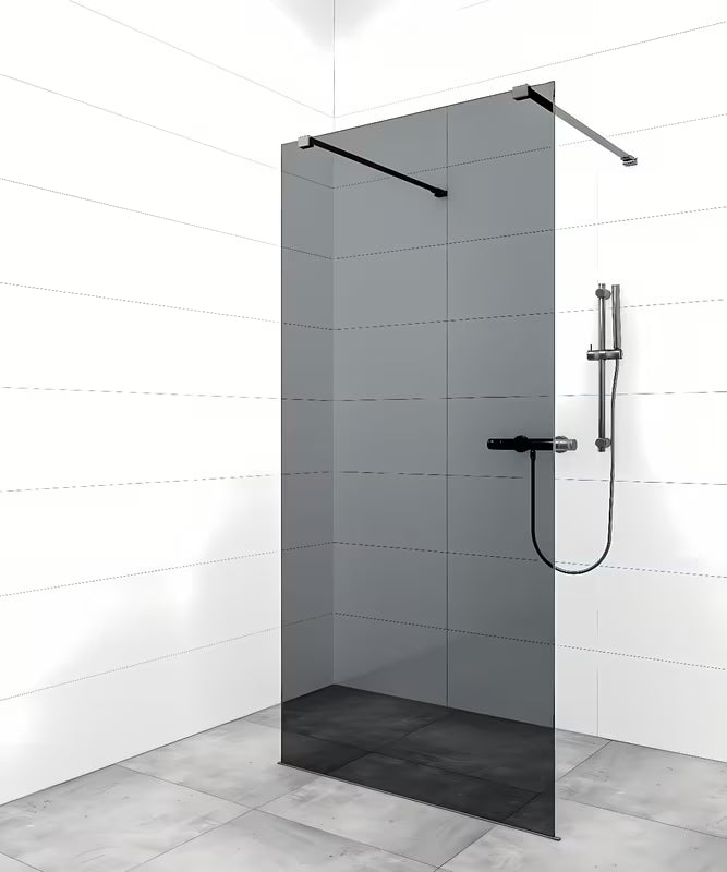 SAT Walk-in tuš stijena Walk-In 80 cm u crnoj izvedbi s bezokvirnim dizajnom i staklom 8 mm.