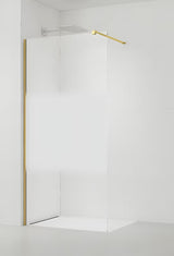 Walk-in tuš stijena SAT Walk-in 80 cm, prozirno staklo s intimnom trakom, sjajno zlatna