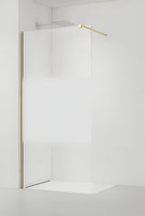 Walk-in tuš stijena SAT Walk-in 120 cm od prozirnog stakla s intimnom trakom i brušenim zlatnim profilom