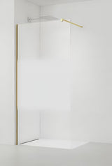SAT Walk-in tuš stijena Walk-In 90 cm brušeno zlato s prozirnim staklom i intimnom trakom