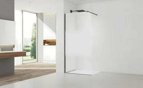 SAT Walk-in tuš stijena Walk-In 140 cm u crnoj boji s prozirnim staklom i intimnom trakom