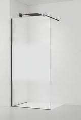 Crna walk-in tuš stijena SAT Walk-in 80 cm s prozirnim staklom i intimnom trakom