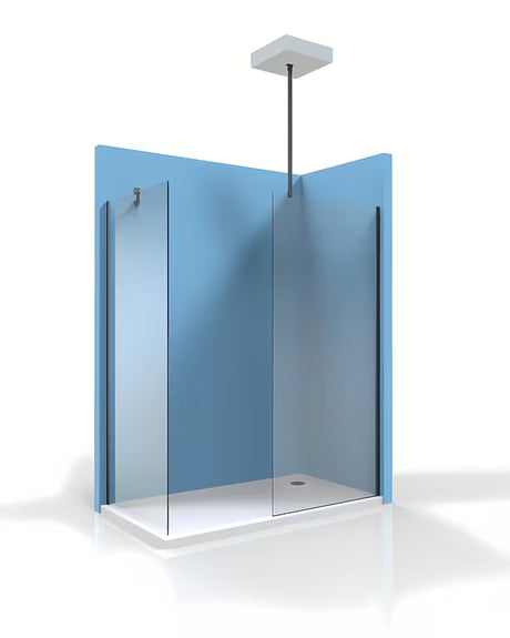 Crni stabilizacijski nosač SAT Walk-in sa zglobovima na oba kraja pro za stabilizaciju walk-in stakla.