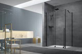 Tuš stijena Walk-In SAT Walk-In Xmotion 110x90 cm u crnoj izvedbi s prozirnim staklom