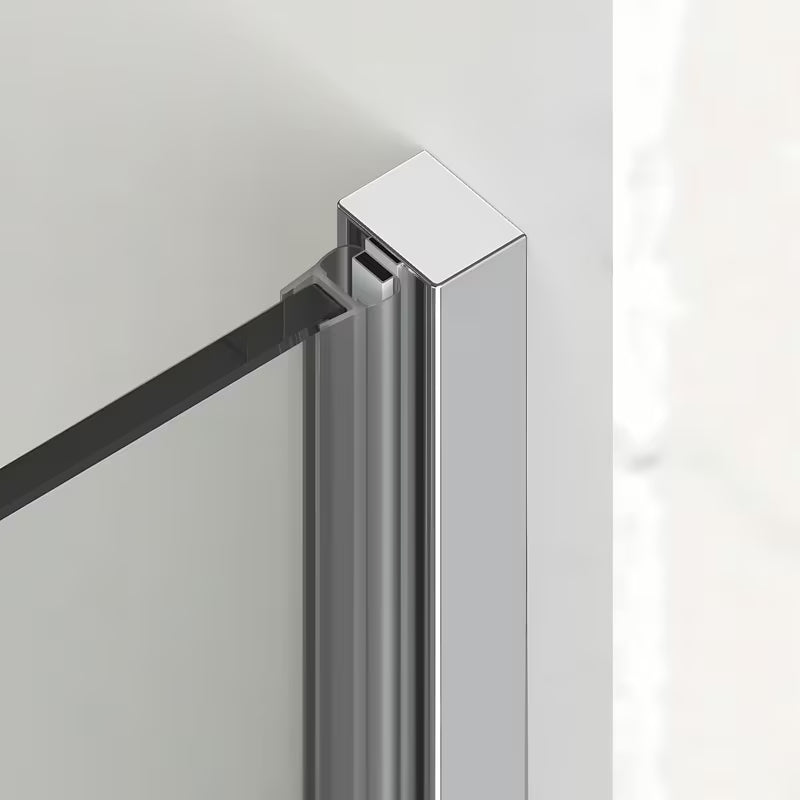 Tuš vrata SAT Xmotion 120 cm za nišu u sjajnom kromu s prozirnim staklom i kliznim otvaranjem.