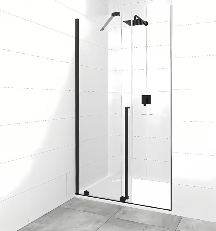 Tuš vrata SAT Xmotion 120 cm u crnoj izvedbi s prozirnim staklom i kliznim otvaranjem