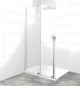 Tuš stijena Walk-In SAT Xmotion 140 cm u krom izvedbi s prozirnim staklom i kliznim otvaranjem