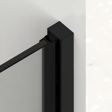 Crne tuš vrata SAT Walk-In Xmotion za nišu s prozirnim staklom i kliznim otvaranjem