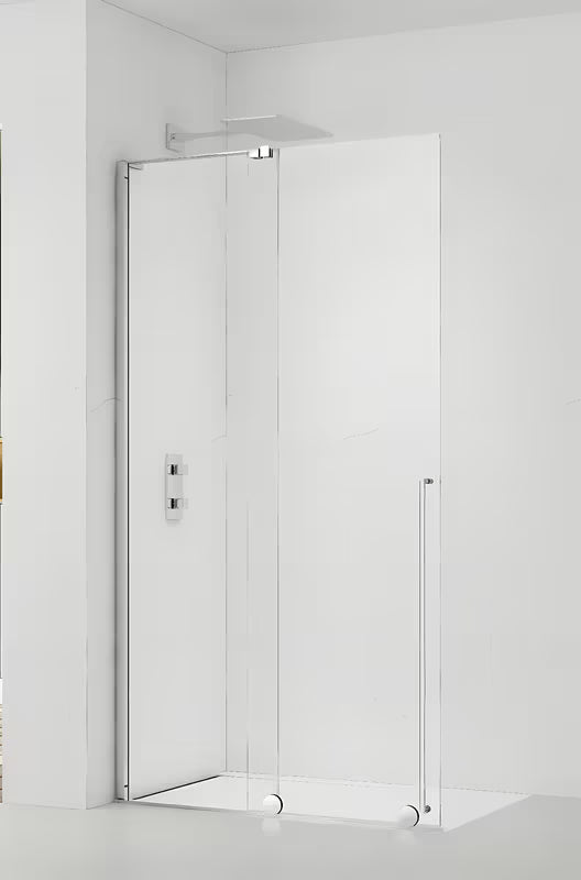 Tuš stijena Walk-In SAT Walk-In Xmotion 120 cm u sjajnom kromu s prozirnim staklom i premazom Easy Clean.
