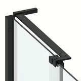 Kvadratna tuš kabina SAT Walk-In Xmotion 120x120 cm u crnoj izvedbi s prozirnim staklom i kliznim vratima.
