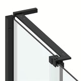 Tuš vrata za nišu SAT Xmotion 140 cm u crnoj boji s prozirnim staklom i kliznim otvaranjem.