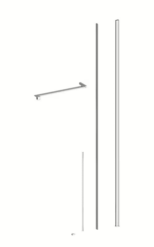 Pravokutna tuš kabina SAT Xmotion 140x90 cm u sjajnom kromu s prozirnim staklom i kliznim vratima.