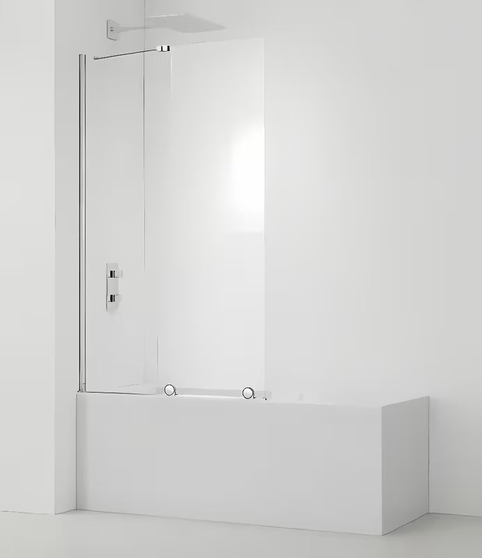 Paravan za Kadu SAT Walk-In Xmotion 150 cm u krom izvedbi s kliznim dijelom i premazom Easy Clean
