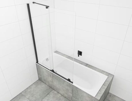 Klizna paravan za kadu SAT Walk-In Xmotion s prozirnim staklom i crnim profilima