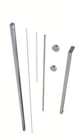 Instalacijski set pro walk-in SAT Walk-In Xmotion u krom izvedbi s profilom, ručkom, vodilicama i kotačićima