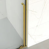 Tuš stijena Walk-In SAT Walk-In Xmotion 140 cm s prozirnim staklom i sjajnim zlatnim profilima