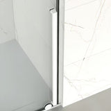 Klizne tuš vrata SAT Xmotion 110 cm u bijeloj boji s prozirnim staklom i bezokvirnom izvedbom.