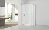 Kvadratna tuš kabina SAT Walk-In Xmotion 90 x 90 cm s kliznim vratima i prozirnim staklom u sjajnom kromu.