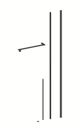 Tuš kabina SAT Walk-In Xmotion 110x100 cm u crnoj boji s kliznim vratima i prozirnim staklom