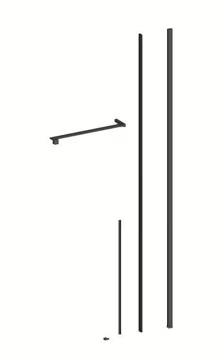 Tuš kabina SAT Walk-In Xmotion 120x90 cm u crnoj boji s prozirnim staklom i kliznim vratima