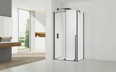 Pravokutna tuš kabina SAT Xmotion 140x80 cm u crnoj izvedbi s prozirnim staklom i kliznim sustavom.