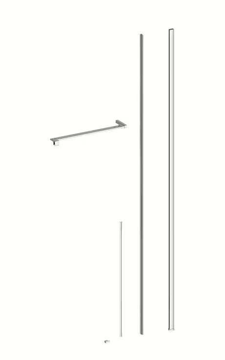 Tuš kabina SAT Walk-In Xmotion 100x80 cm u sjajnom kromu s prozirnim staklom i kliznim vratima.