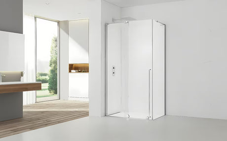 Pravokutna tuš kabina SAT Walk-In Xmotion 100x90 cm s kliznim vratima i prozirnim staklom u sjajnom kromu