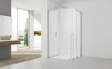 Tuš kabina SAT Walk-In Xmotion 120x110 cm s kliznim vratima, prozirnim staklom i sjajnim kromom.