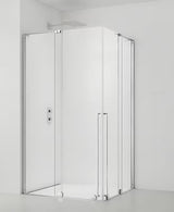 Pravokutna tuš kabina SAT Xmotion 140 x 110 cm s kliznim vratima i prozirnim staklom u sjajnom kromu.
