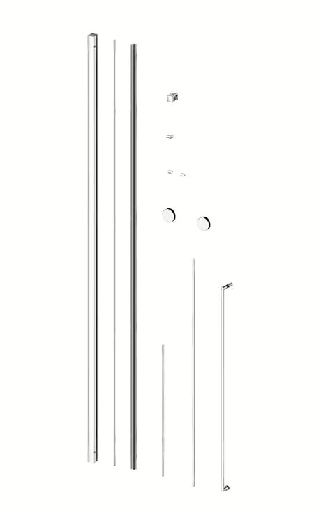 Pravokutna tuš kabina SAT Walk-In Xmotion 90x120 cm u sjajnom kromu s prozirnim staklom i kliznim vratima.