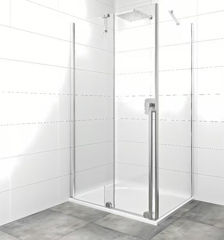 Pravokutna tuš kabina SAT Xmotion 110x80 cm s prozirnim staklom i kromiranim profilima, bez okvira.