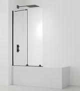 Klizna paravan za kadu SAT Walk-In Xmotion s prozirnim staklom i crnim profilima