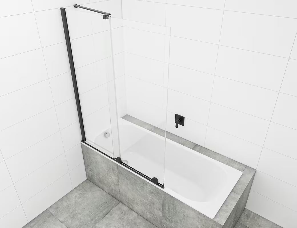 Klizna paravan za kadu SAT Walk-In Xmotion s prozirnim staklom i crnim profilima