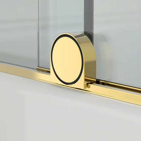 Klizna paravan za kadu SAT Walk-In Xmotion 150x117,5 cm od prozirnog stakla sa sjajnim zlatnim profilom.